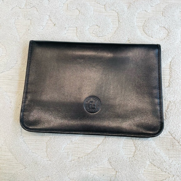 VINTAGE FENDI Attaché Notebook Portfolio Briefcase Case Bag Clutch - Picture 3 of 12